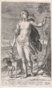 Kveld Vesper Dianæ (tittel på objekt) De fire ganger på dagen (serietittel) av Crispijn van de Passe (I)