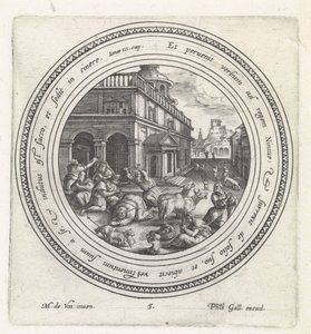 Kongen av Nineve gjør bot History of Jonah (serietittel) av Crispijn van de Passe (I)