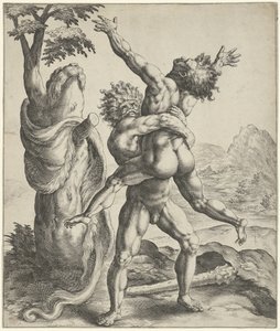 Hercules bryter med Antaeus av Crispijn van de Passe (I)