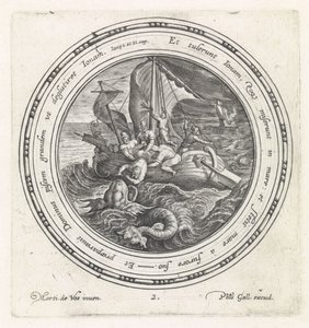 Jonah blir kastet over bord av sjømennene History of Jonah (serietittel)