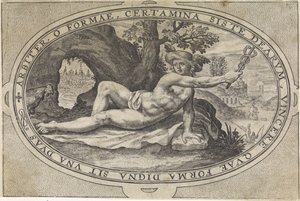 Merkur Gods and Goddesses Involved in the Judgment of Paris (serietittel) av Crispijn van de Passe (I)