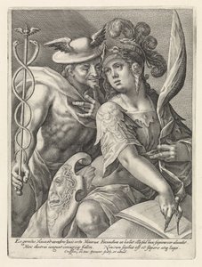 Merkur og Minerva Guder og gudinner som elskere (serietittel) av Crispijn van de Passe (I)