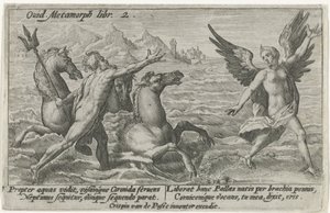 Neptun strekker seg etter Coronis Metamorphoses av Ovid (serietittel) av Crispijn van de Passe (I)