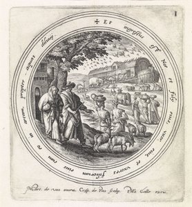 Noah gikk om bord i arken med familien sin og dyrene History of Noah (serietittel) av Crispijn van de Passe (I)