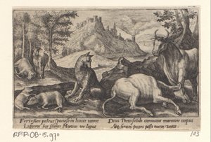 Psamathe gjør ulven til marmor Metamorphoses of Ovid (serietittel) av Crispijn van de Passe (I)