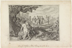 Apulus blir til et oliventre Metamorphoses of Ovid (serietittel) av Crispijn van de Passe (II) (workshop of)