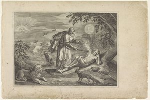 Prometheus skaper det første mennesket Metamorphoses of Ovid (serietittel) av Crispijn van de Passe (II) (workshop of)