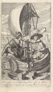 Kong Ludvig XIII og kardinal Richelieu i en lekter av Crispijn van de Passe (II)
