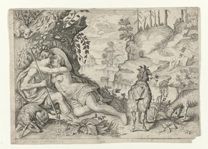 Polyphemus ble fanget av Acis en Galatea Metamorfosen van Ovidius (serietittel)