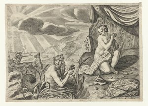 Scylla på flukt fra Glaucus Glauci forelsket i Scylla (tittel på objekt) Ovid's Metamorphoses (serietittel)