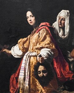 Judith med hodet til Holofernes (olje på lerret)