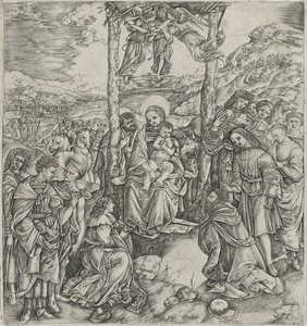 Adoration of the Magi (gravering på papir)