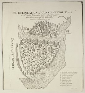 Et kart over Konstantinopel i 1422