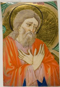 Helgen i en historisk initial fra en korbok