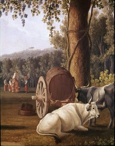 Høst nær Napoli Detalj av kyr - (høst nær Napoli) Maleri av Cristoforo Kneip (1700-tallet) Napoli, Museo Nazionale di San Martino av Cristoforo Kneip