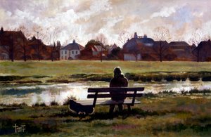 Wimbledon Pond, 2010 (akryl på papir)