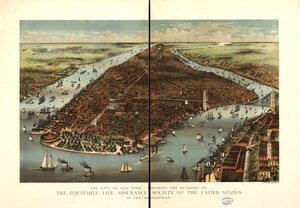 Byen New York. av Currier and Ives Equitable Life Assurance Society Of The United States
