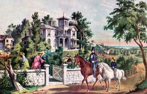 American Country Life, mai morgen, 1855. av Currier and Ives