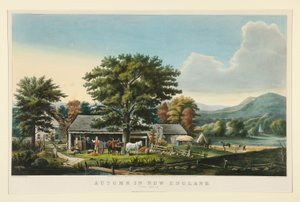 Høst i New England: Ciderproduksjon av Currier and Ives