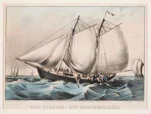 Torskefiske - utenfor Newfoundland av Currier and Ives