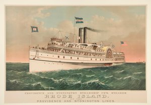 Providence og Stonington Steamship Co av Currier and Ives