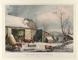 Gårdstunet om vinteren av Currier and Ives