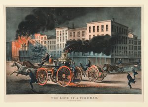 The Life of a Fireman / The Metropolitan System. av Currier and Ives
