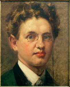 Selvportrett, ansikt, med pince-nez av Curt Herrmann