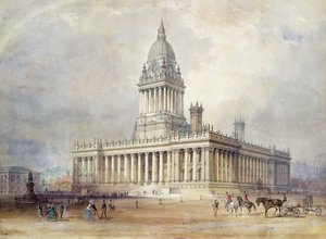 Design for Leeds rådhus av Cuthbert Brodrick