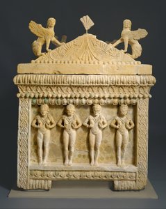 Kalksteinsarkofag: Amathus-sarkofagen, ca. 460 f.Kr. (hard kalkstein) av Cypriot