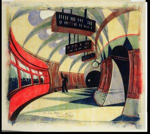 The Tube Train, ca. 1932 (linocut) (se også 246012)