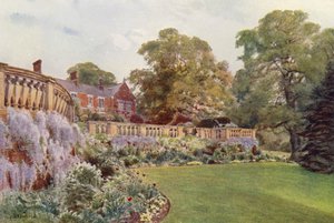 East End of the Terrace, Bagshot Park (farge litho)