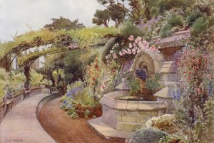 The Time of Roses, Fountain Terrace, Norman Tower Garden (farge litho)