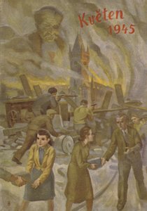 Folk i Praha hjelper hverandre og kjemper i mai 1945. av Czech School