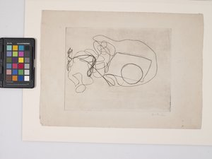 Uten tittel, ca. 1938 (gravering på off-white vevd papir) av Dalla Husband