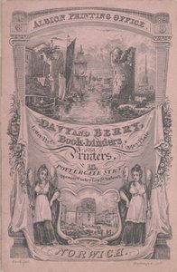 Byttekort for Davy og Berry, bokbinder og trykker, 1800-tallet. av Dallinger