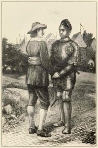 Hopeful and Christian fra The Pilgrims Progress From This World, To That Who Is To Come av John Bunyan (1628-1688) illustrasjon av Thomas Dalziel (1823-1906) Hopeful fra byen Vanity slutter seg til C av Dalziel Brothers
