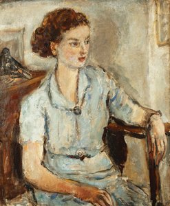 Portrett av en sittende jente, ca. 1925 (olje på lerret)