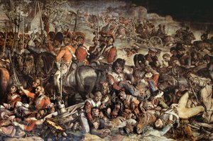 The Meeting of Wellington and Blucher etter Waterloo (veggmaleri) (detalj fra 200144) av Daniel Maclise