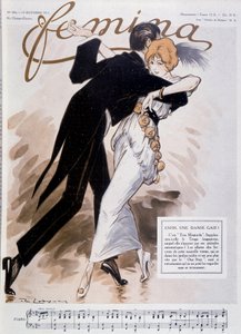 Par som danser tango - illustrasjon av Daniel De Losques (Henri Casimir Paul Thouroude) (1880-1915) - i "" Femina""" av 15.10.1913