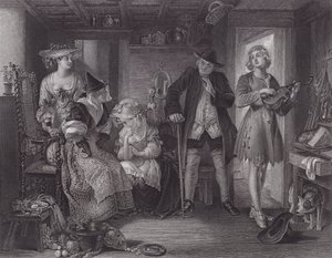 En scene fra "Midas" (gravering) av Daniel (after) Maclise
