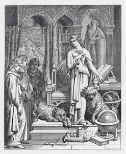 Illustrasjon for Tennysons dikt, The Princess (gravering) av Daniel (after) Maclise