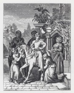 Illustrasjon for Tennysons dikt, The Princess (gravering)