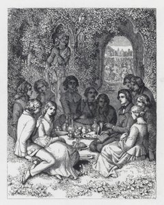 Illustrasjon for Tennysons dikt, The Princess (gravering) av Daniel (after) Maclise