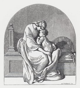Illustrasjon for Tennysons dikt, The Princess (gravering) av Daniel (after) Maclise