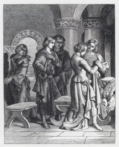 Illustrasjon for Tennysons dikt, The Princess (gravering) av Daniel (after) Maclise