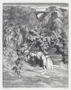 Illustrasjon for Tennysons dikt, The Princess (gravering) av Daniel (after) Maclise