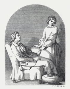 Illustrasjon for Tennysons dikt, The Princess (gravering) av Daniel (after) Maclise