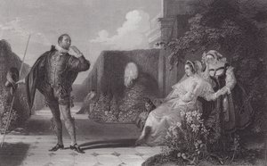Malvolio, tolvte natt (gravering) av Daniel (after) Maclise