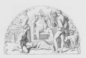 Shakespeare, The Justice (gravering) av Daniel (after) Maclise